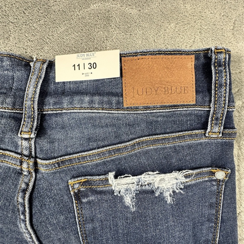 Judy Blue Jeans Women 11/30 Boot Cut High Rise Frayed Hem Stretch 30x32 Boho New - Picture 9 of 13